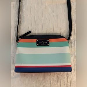 Kate Spade Wellesley Hanna Genuine Leather Crossbody Bag in Tropical Stripes
